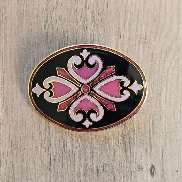 Vintage Isle of Skye Oval Cloisonne Enamel Brooch Pin - Picture 6 of 6